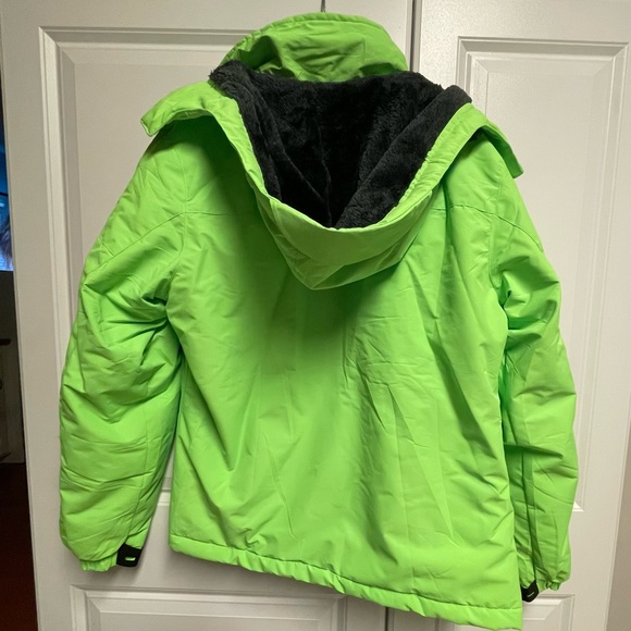 SUOKENI Wmns Waterproof green Ski Snowboarding Jacket (M) Fur Lined Remvb Hood - Picture 7 of 10
